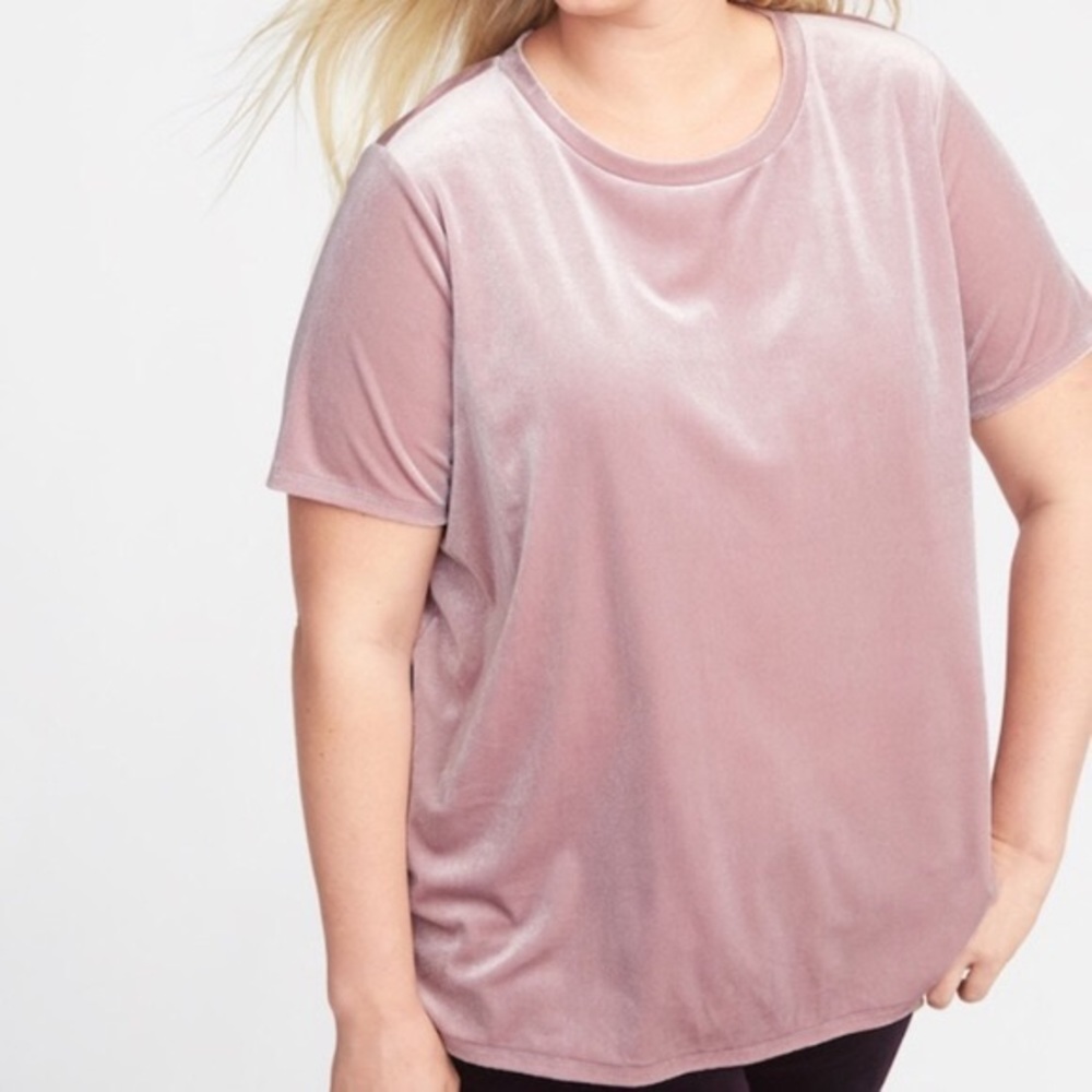 Light Pink Velvet Flowy Style Top XXL Old Navy